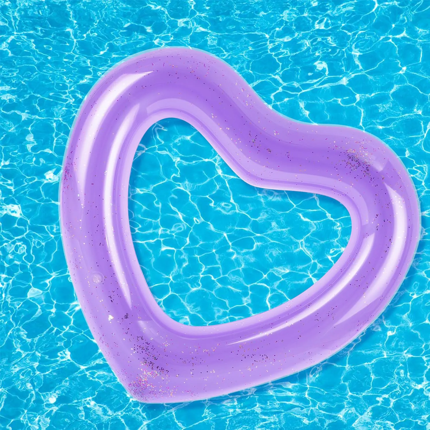 MoKo ciambella cuore glitter gonfiabile PVC ecologico mare