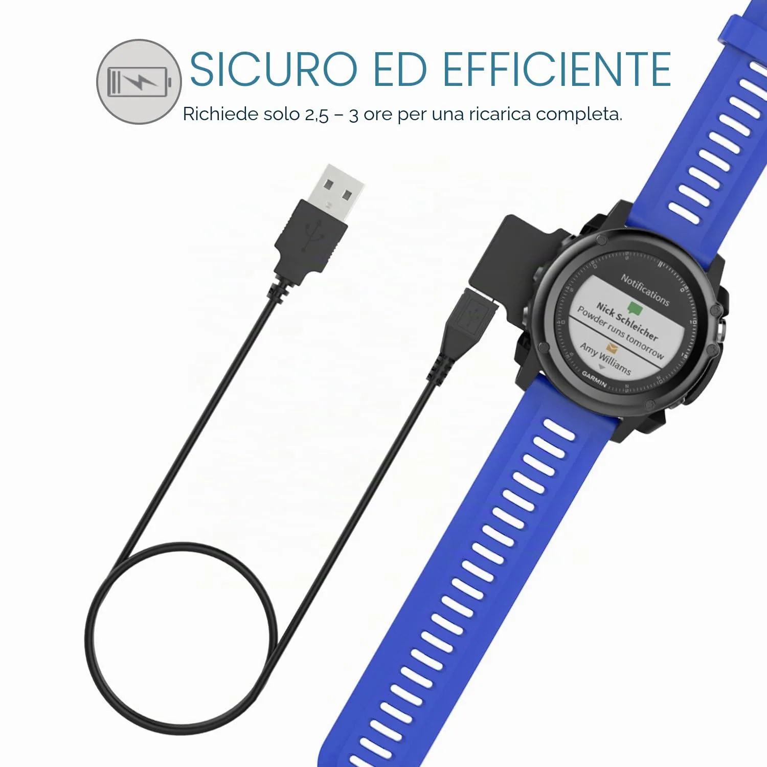 MoKo Garmin Fenix 3 caricatore USB-A clip ricarica