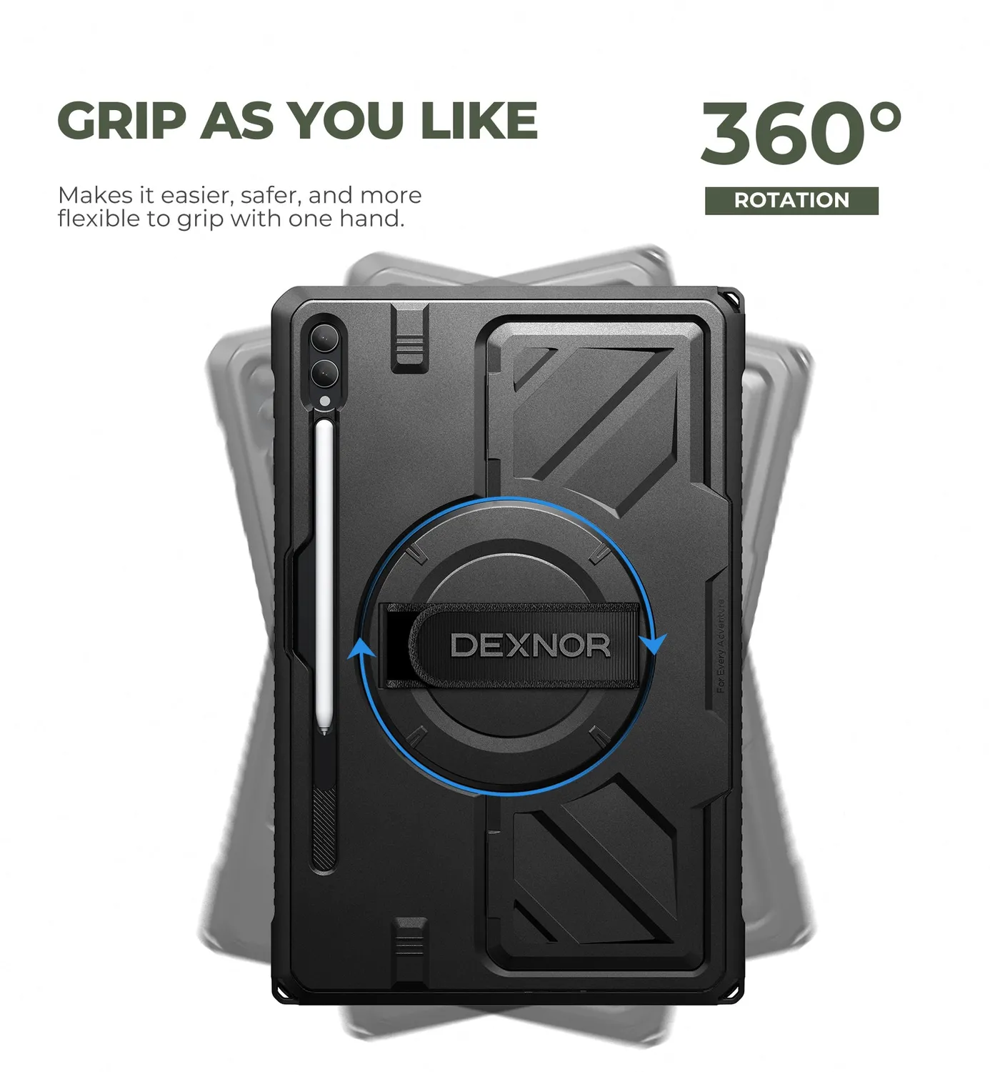 Dexnor Galaxy Tab S10 Ultra 14,6 custodia rugged nero S Pen