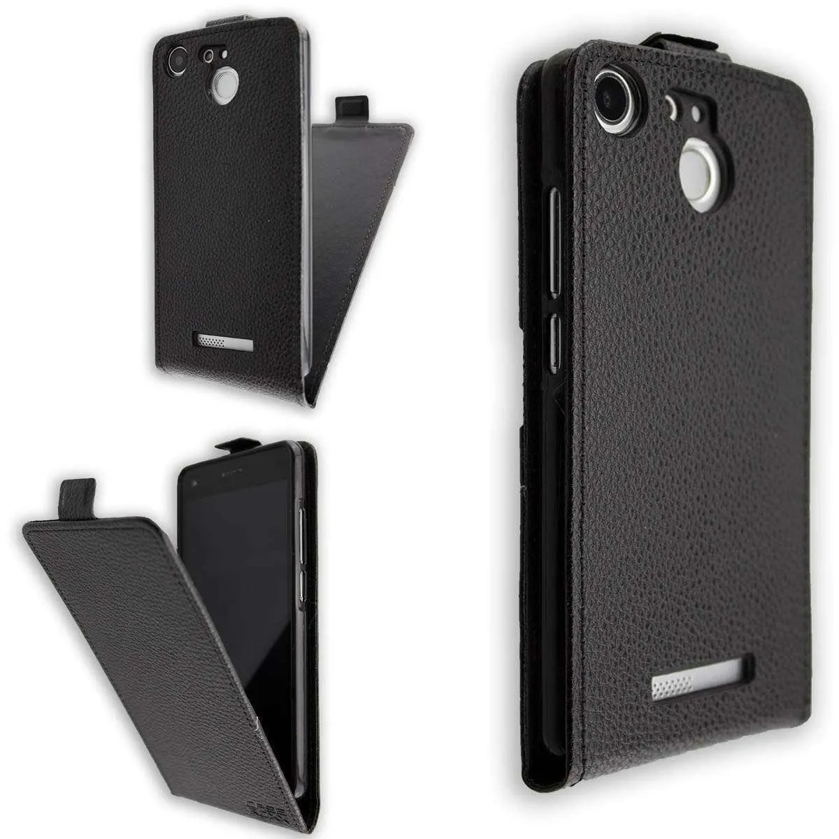 caseroxx Bush D4 5 Inch flip cover nero magnetica