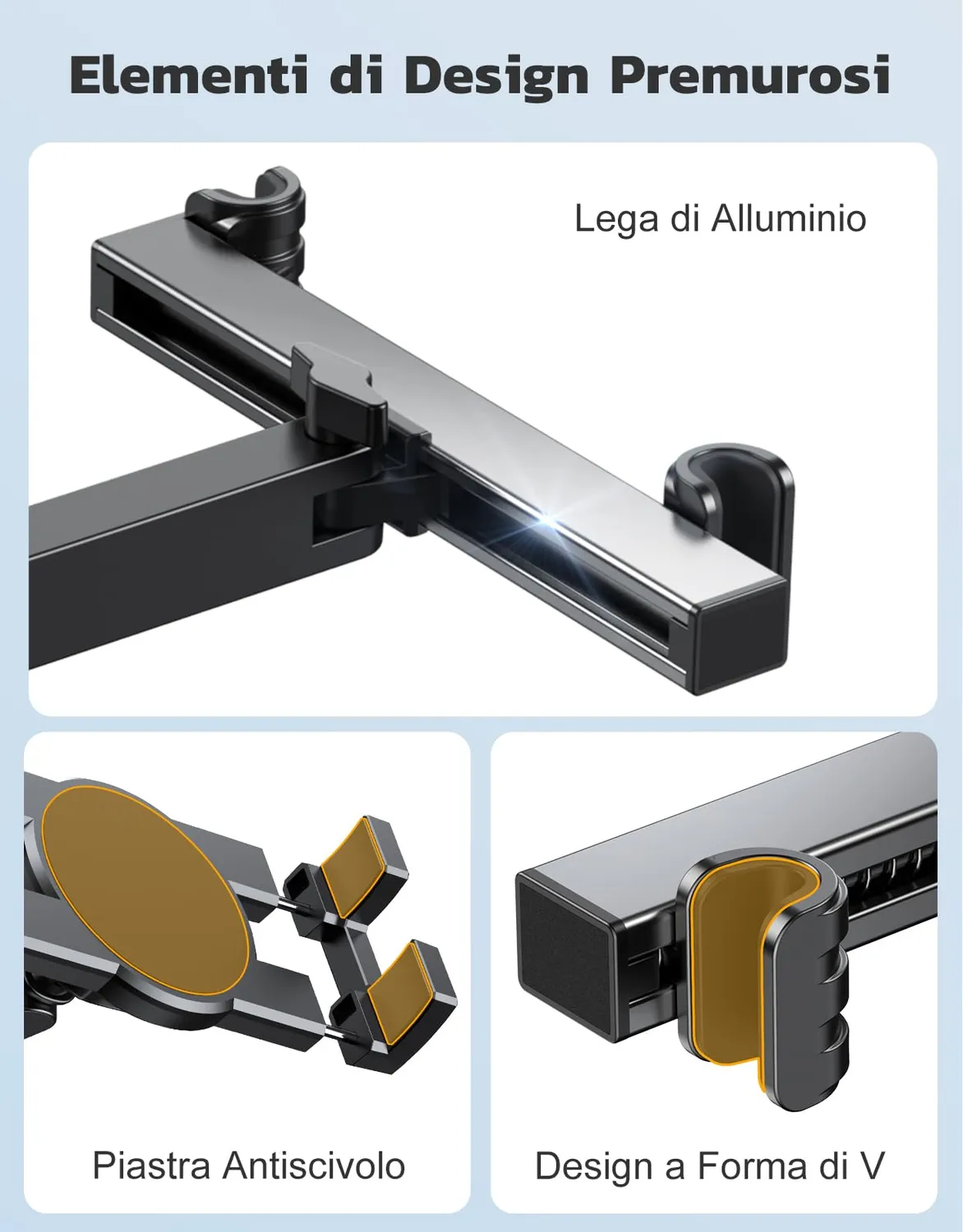 EOIWUY Supporto Tablet Auto Poggiatesta 4,7-12,9 Pollici