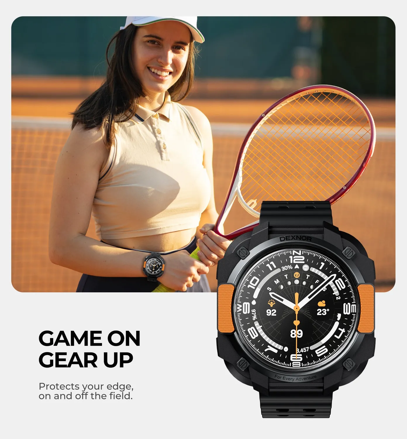 Dexnor Cover Galaxy Watch Ultra 47mm Nero Arancio