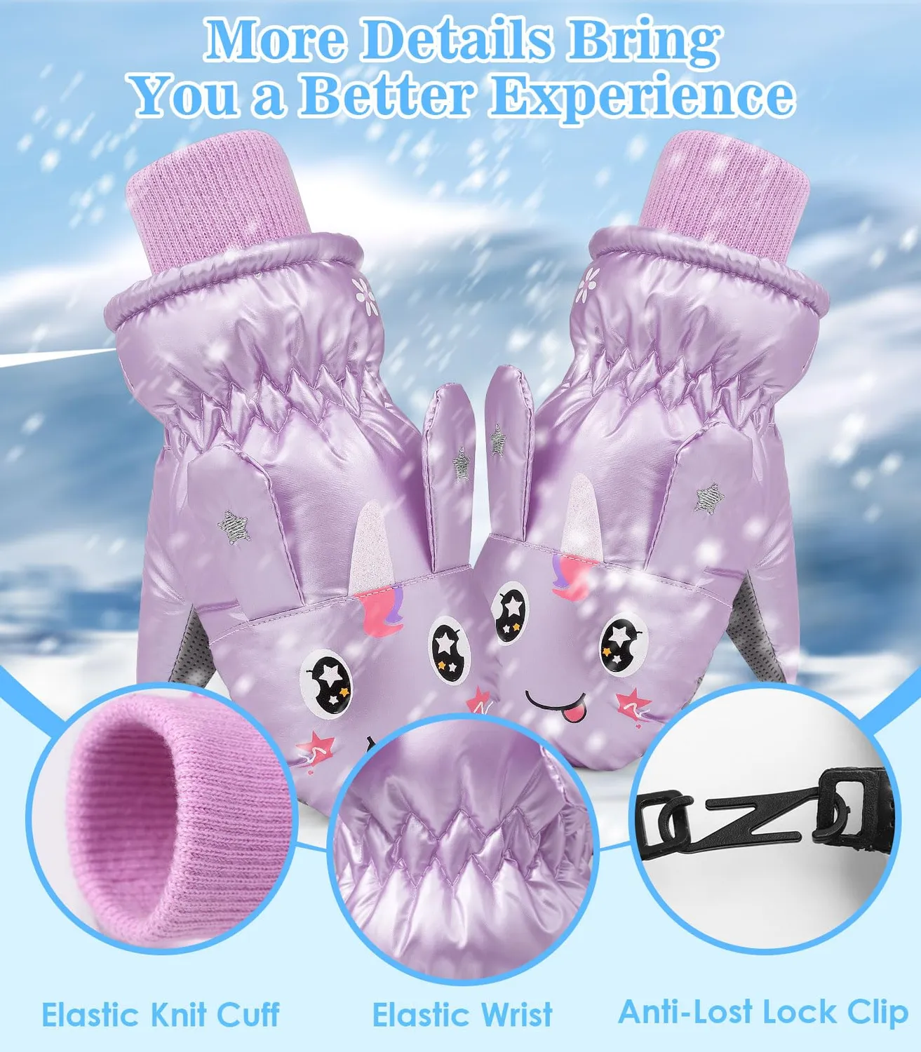 MoKo guanti invernali bambini pile impermeabili 2-4 anni
