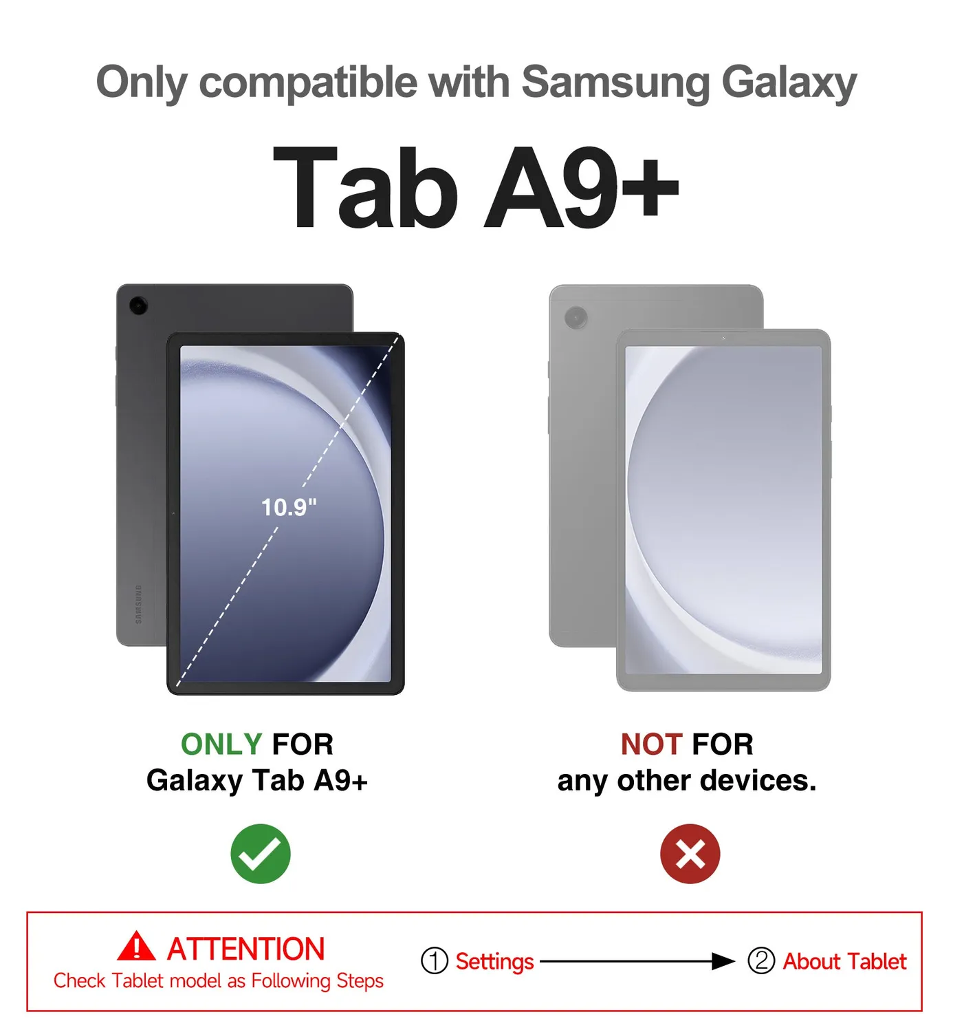 Dexnor Galaxy Tab A9 Plus 11" custodia nera antiurto pennino