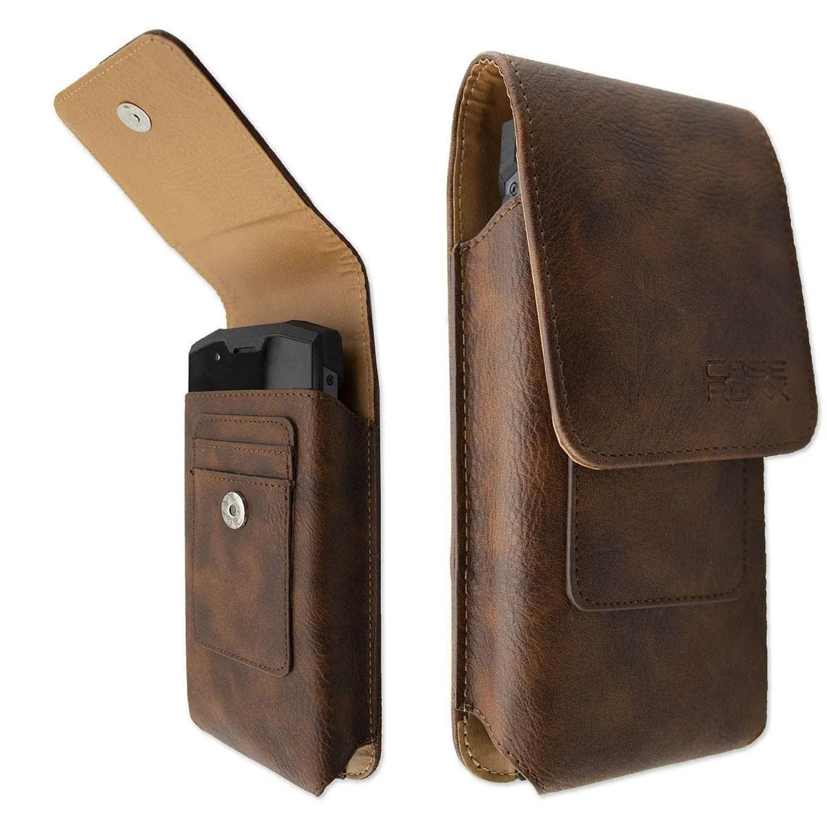 caseroxx Oukitel WP27 fondina cintura blu ecopelle girevole