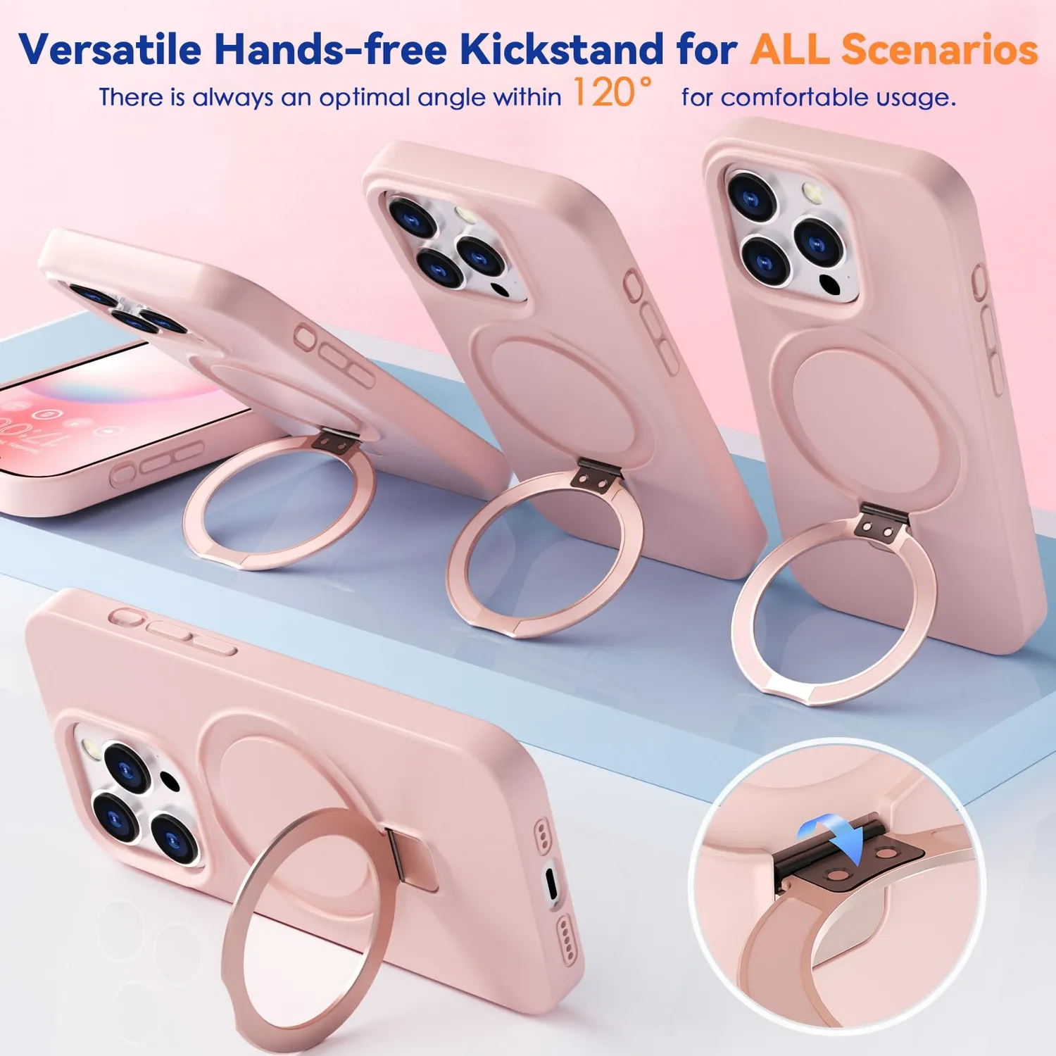 CloudValley iPhone 15 Pro Max cover MagSafe rosa stand