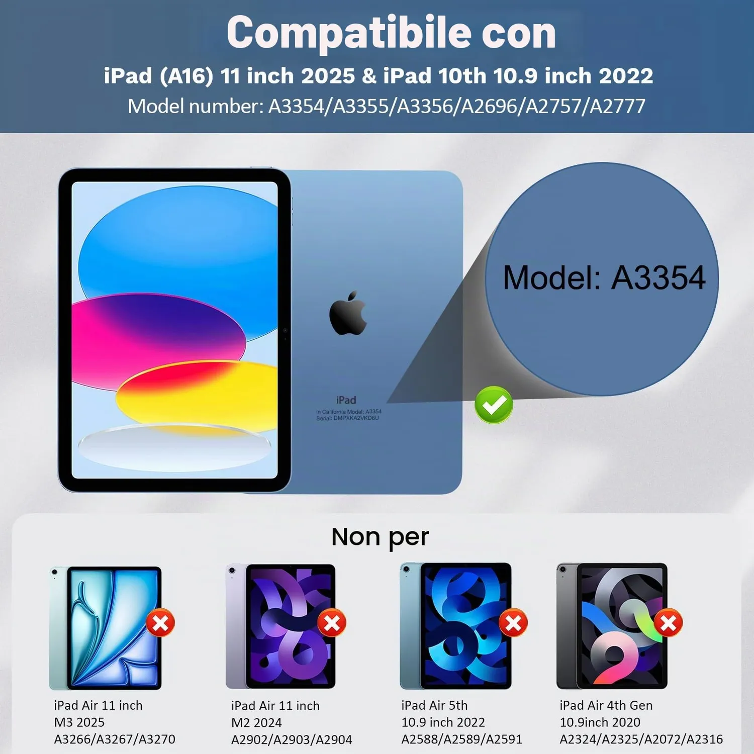 MoKo iPad 10ª 11ª Custodia Tastiera blu marino touchpad