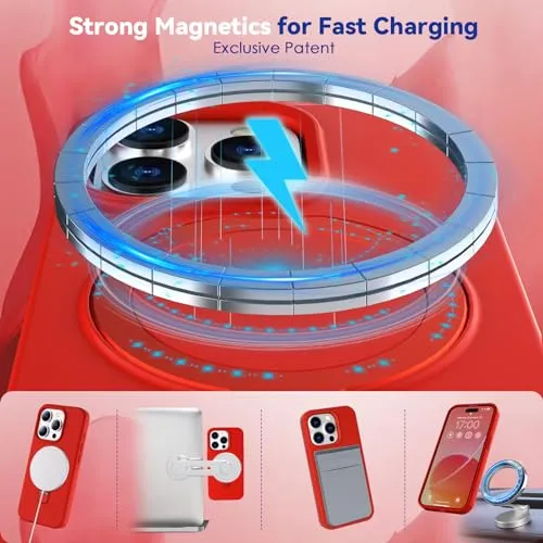 CloudValley iPhone 15 Pro Cover Silicone Rossa MagSafe