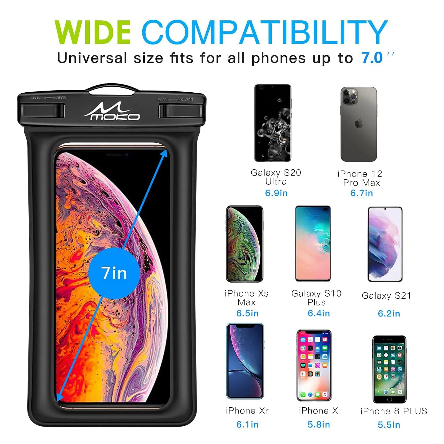 MoKo custodia galleggiante impermeabile con cordino IPX8