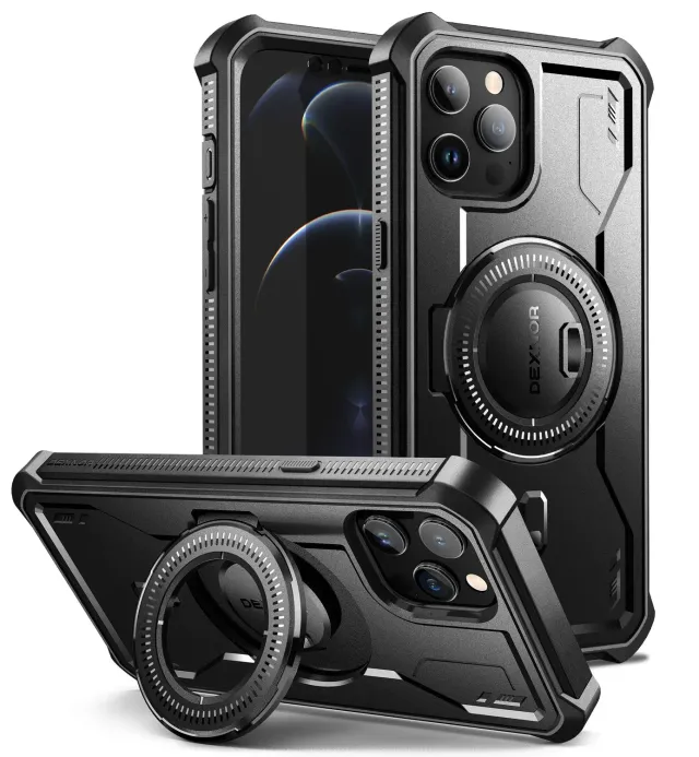 Dexnor Cover iPhone 12 Pro Max Nera MagSafe con Stand