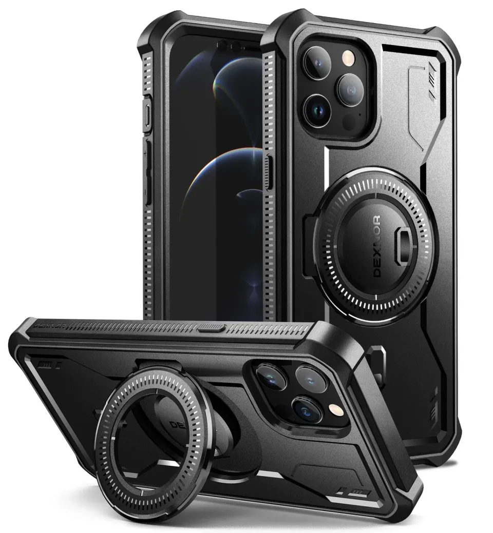 Dexnor Cover iPhone 12 Pro Max Nera MagSafe con Stand