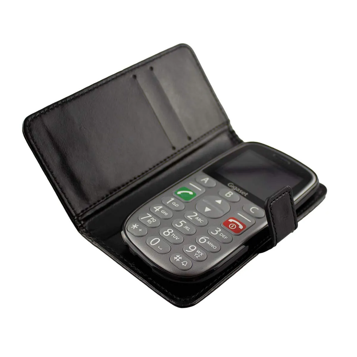 caseroxx Bookstyle Custodia Gigaset GL390 Nera Portafoglio