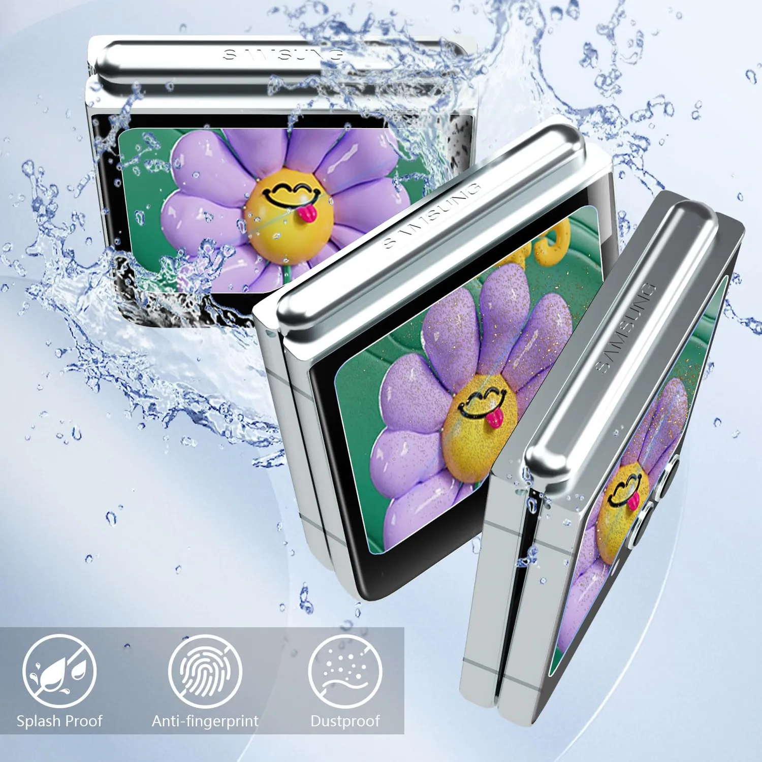 CloudValley Galaxy Z Flip 5 vetro temperato frontale 2+2 pezzi 9H
