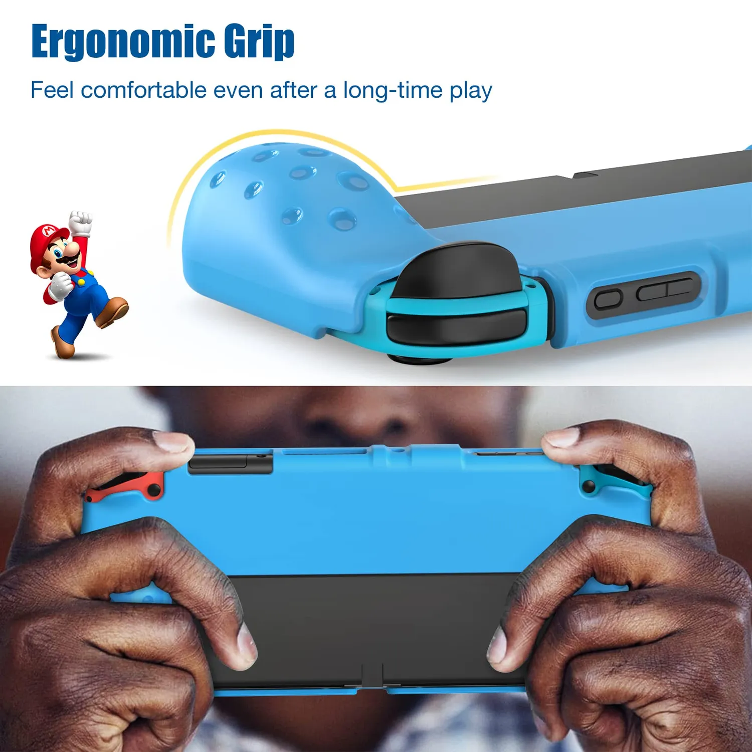 MoKo Nintendo Switch OLED cover TPU blu grip