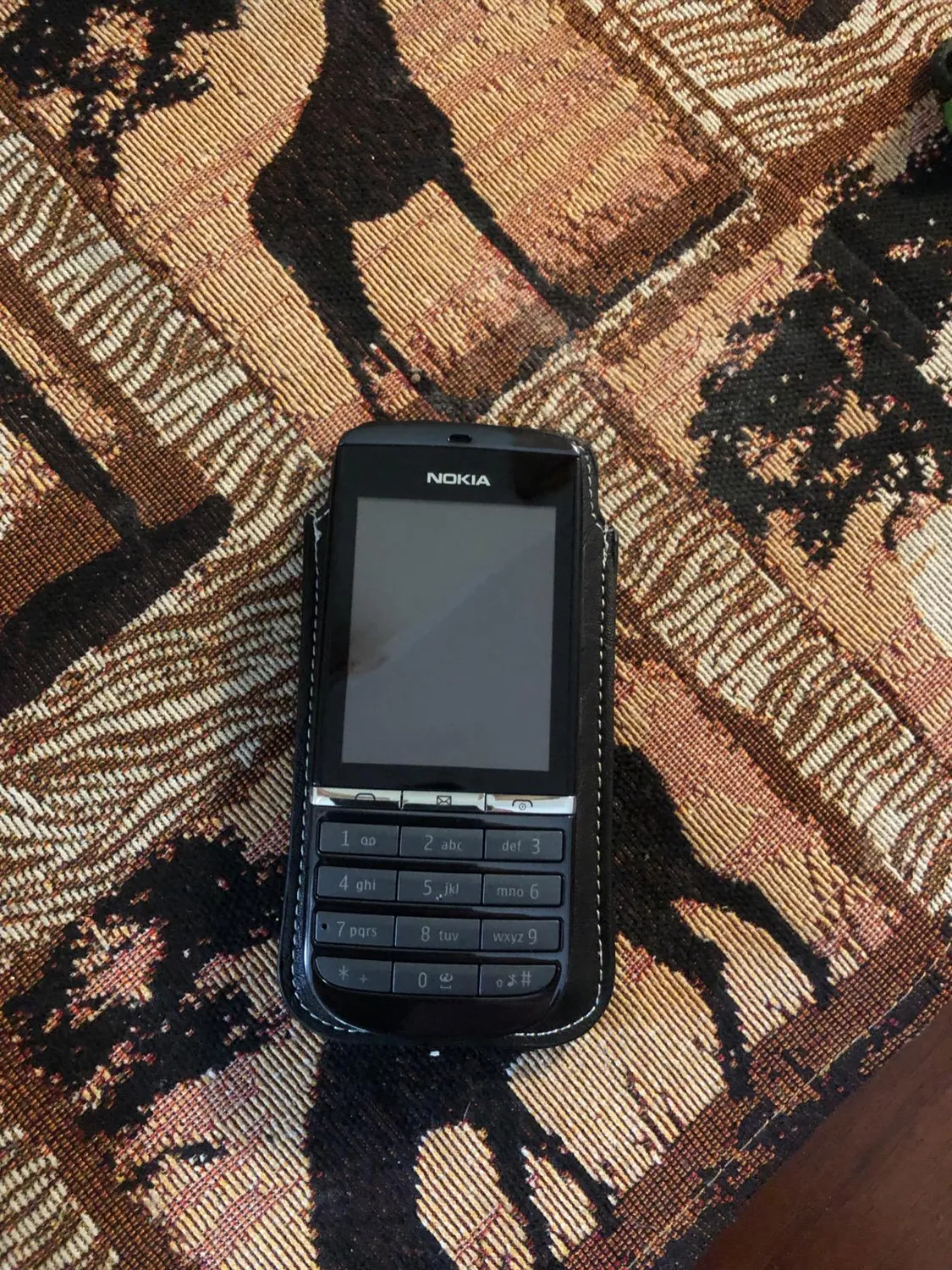 caseroxx Nokia Asha 300 tasca Business finta pelle nero
