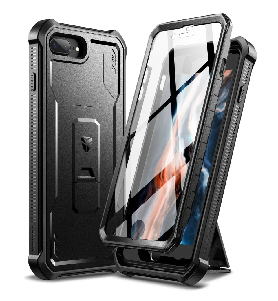 Dexnor iPhone 7 Plus 8 Plus custodia nera con cavalletto