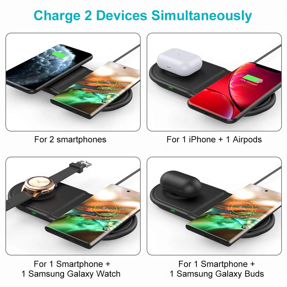 MoKo Stazione Ricarica Wireless Qi Rapida 3in1