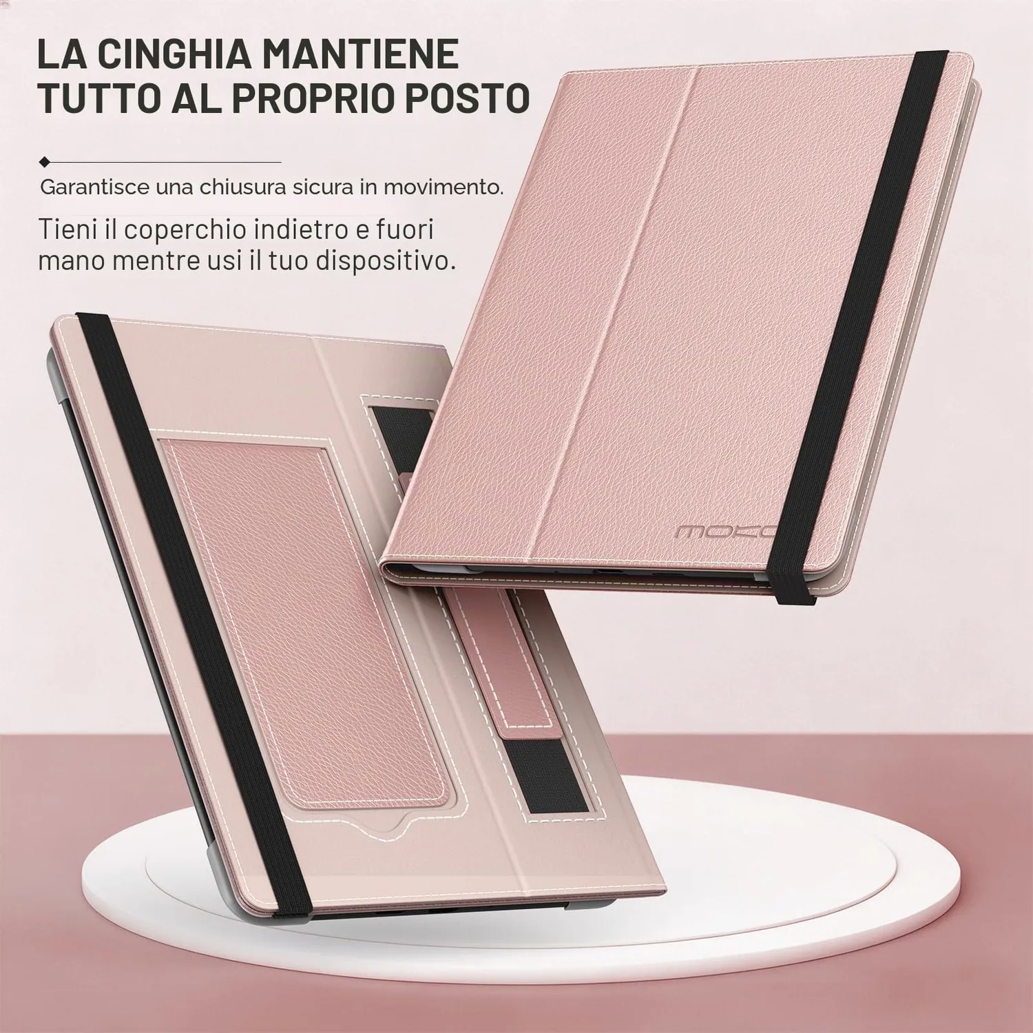 MoKo Custodia universale 6,8-7 pollici oro rosa con supporto