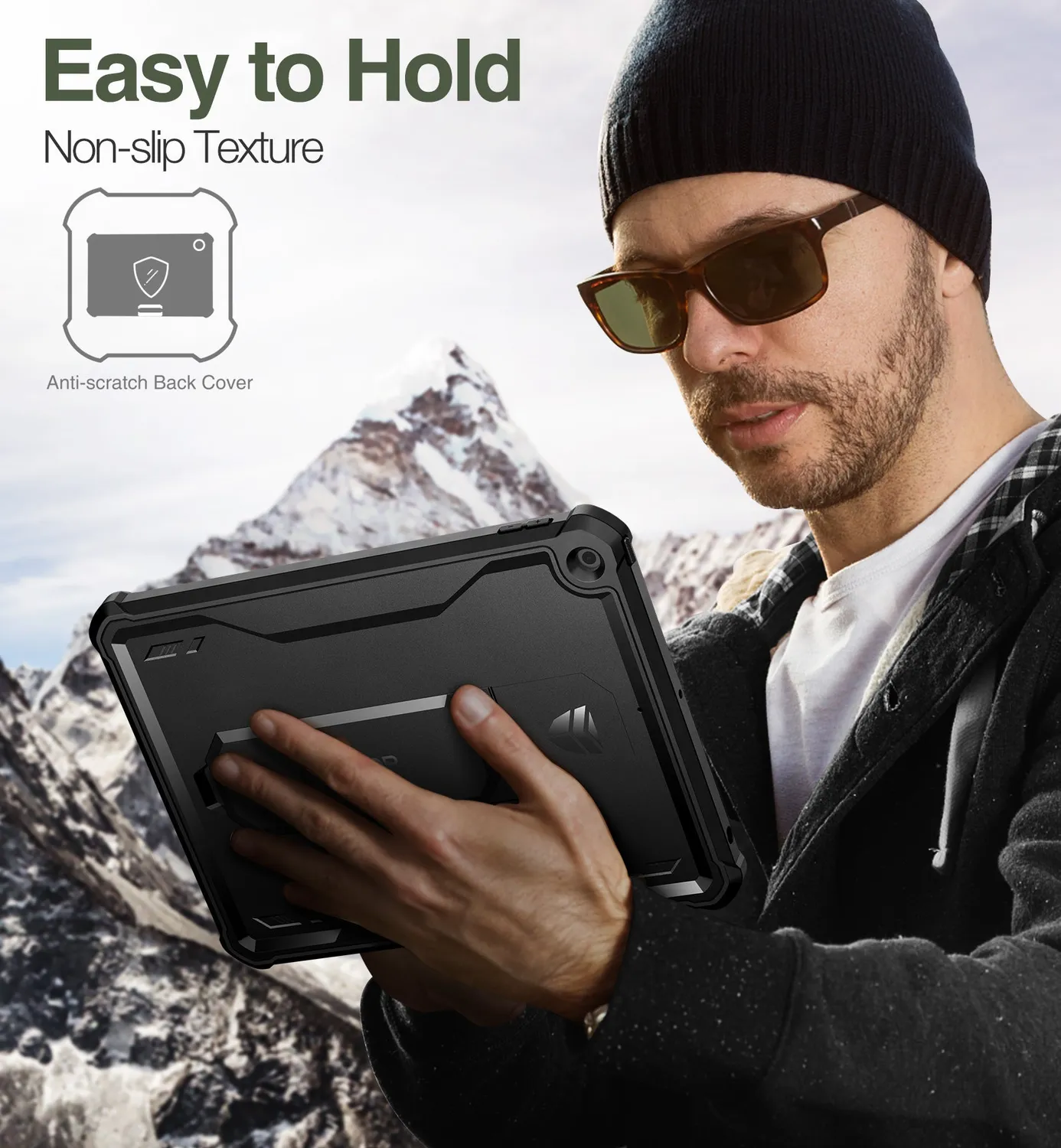 Dexnor cover iPad 9.7 2017 nera con pellicola e stand