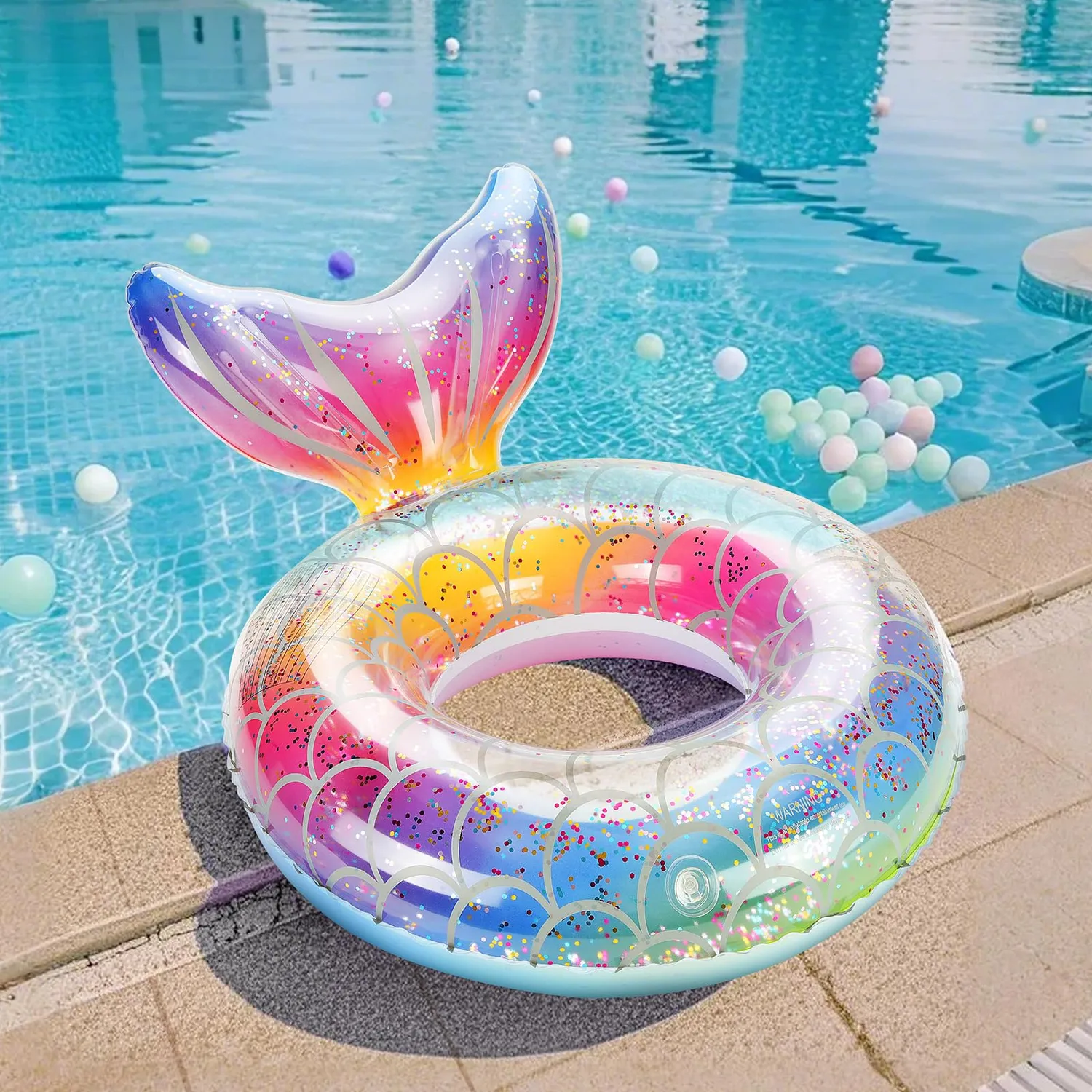 MoKo Sirena ciambella nuoto S 58cm argento gonfiabile