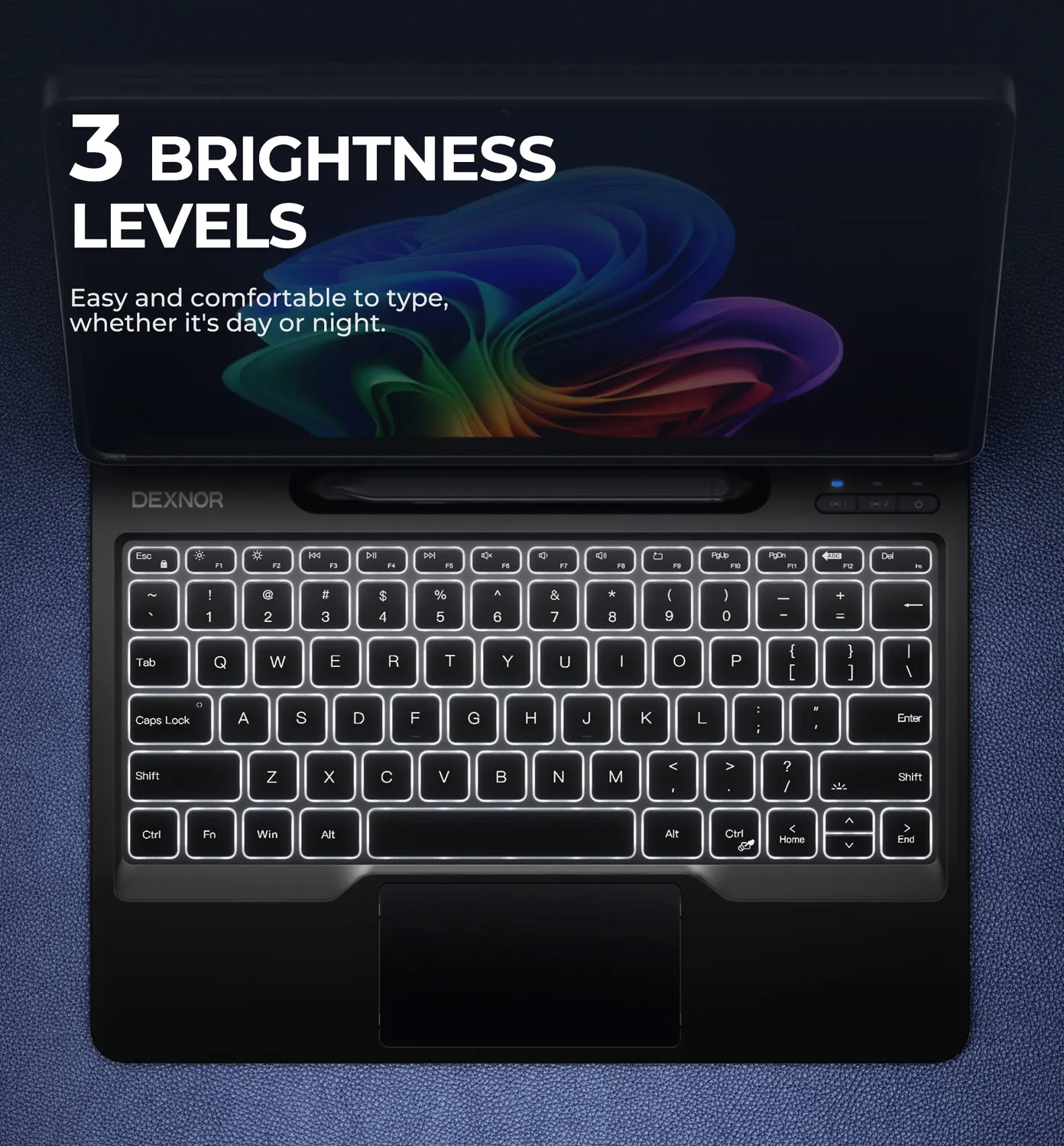 Dexnor Cover Tastiera Surface Pro 9 Bluetooth Nera Retroilluminata