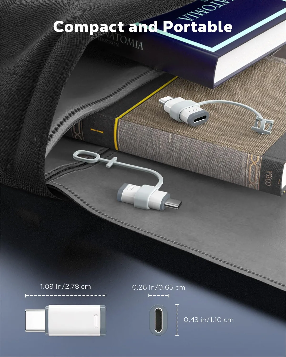 MoKo Adattatore Lightning a USB-C Solo Ricarica 4 Pezzi grigio