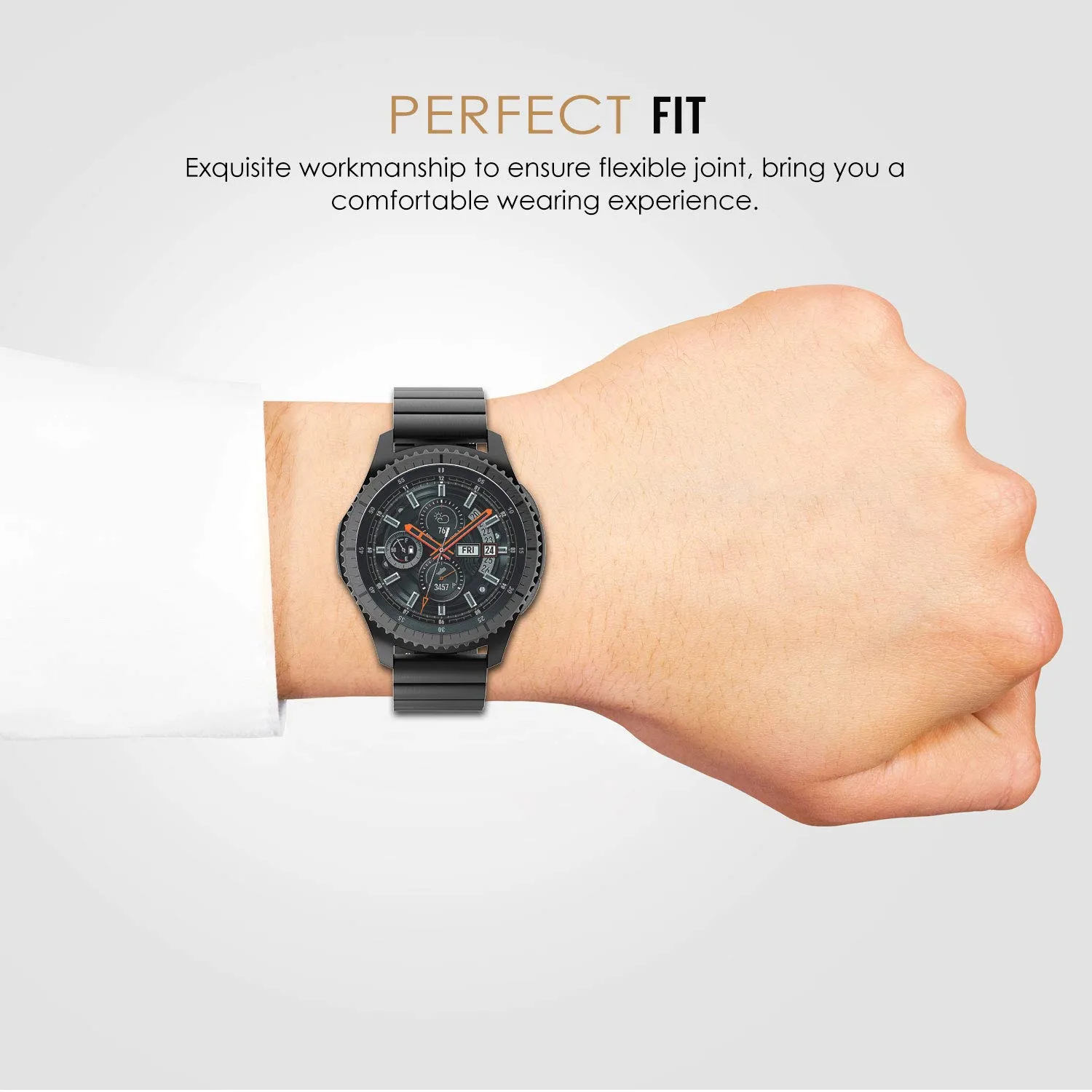 MoKo Cinturino 22mm Acciaio Nero Galaxy Watch 46mm