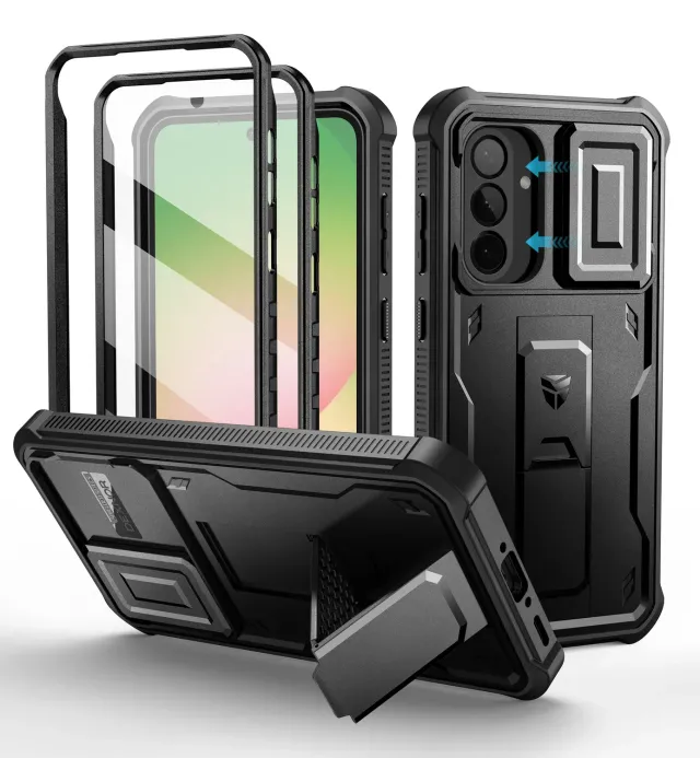 Dexnor Galaxy A56 5G custodia corazzata nero con cavalletto