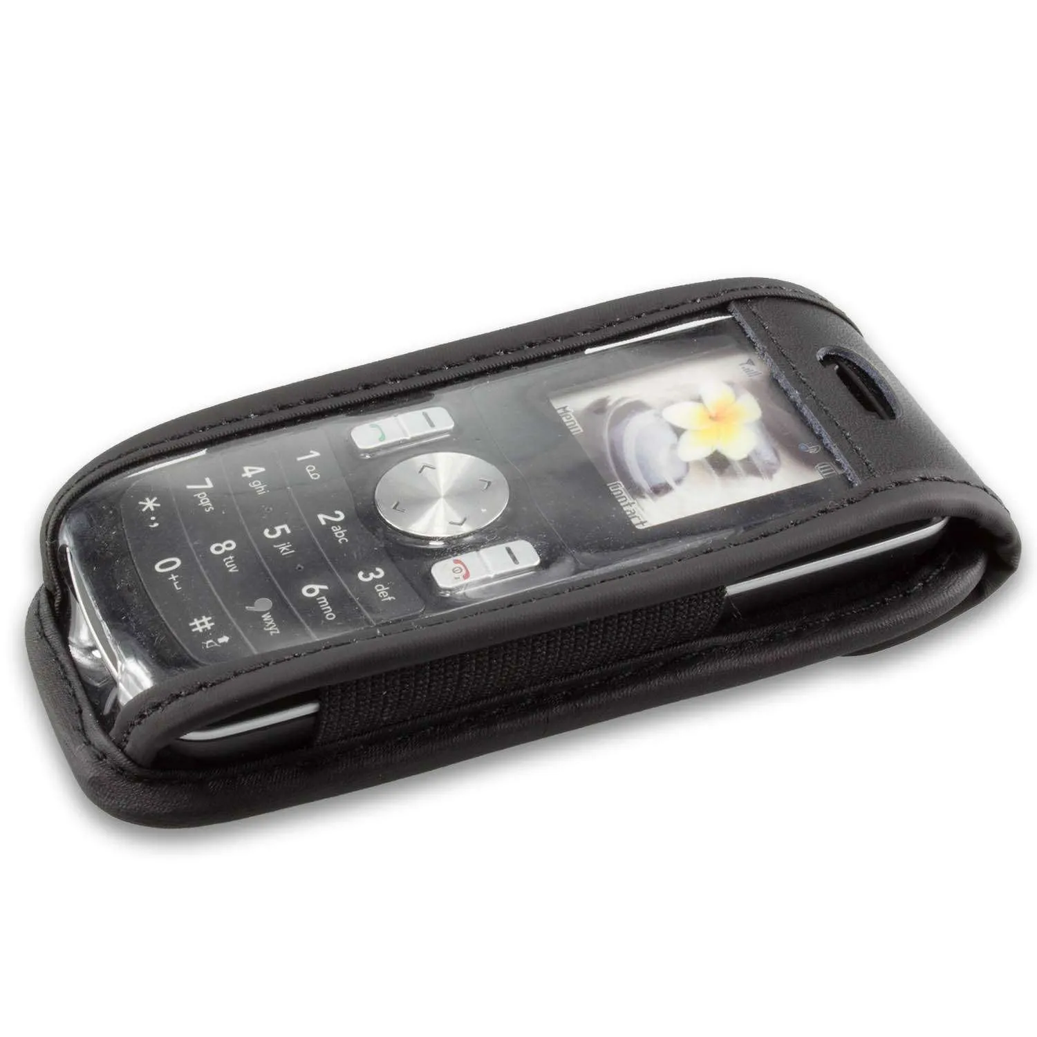 caseroxx LG A100 borsa pelle nera clip cintura finestra
