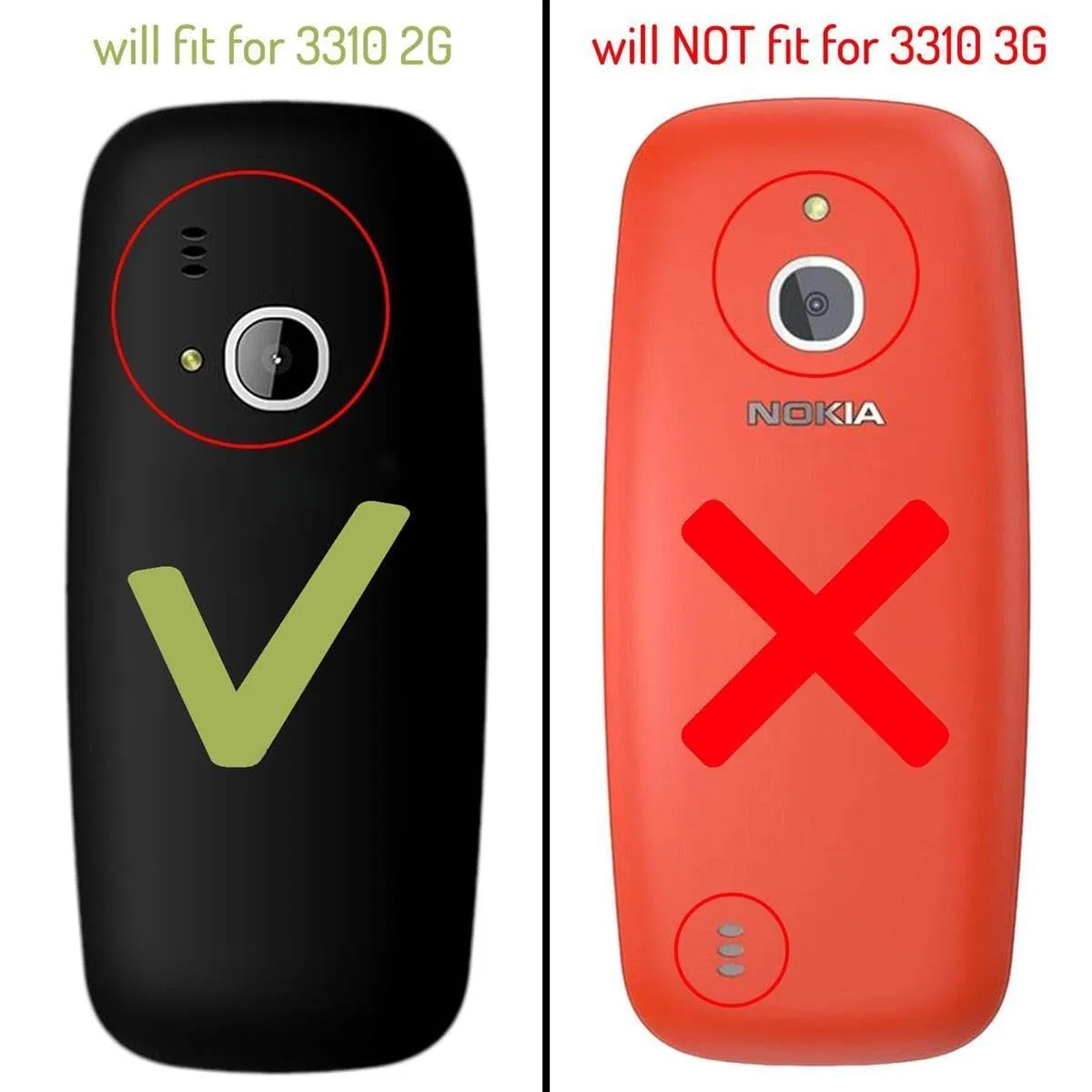 caseroxx Borsa Pelle Cintura Nokia 3310 2G 2017 Nera