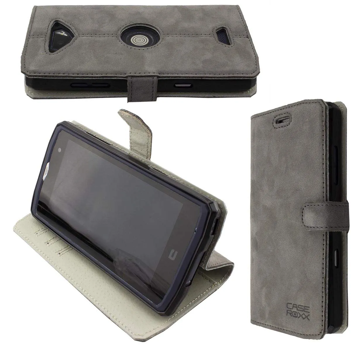 caseroxx Bookstyle Crosscall Core-X3 custodia pelle nera
