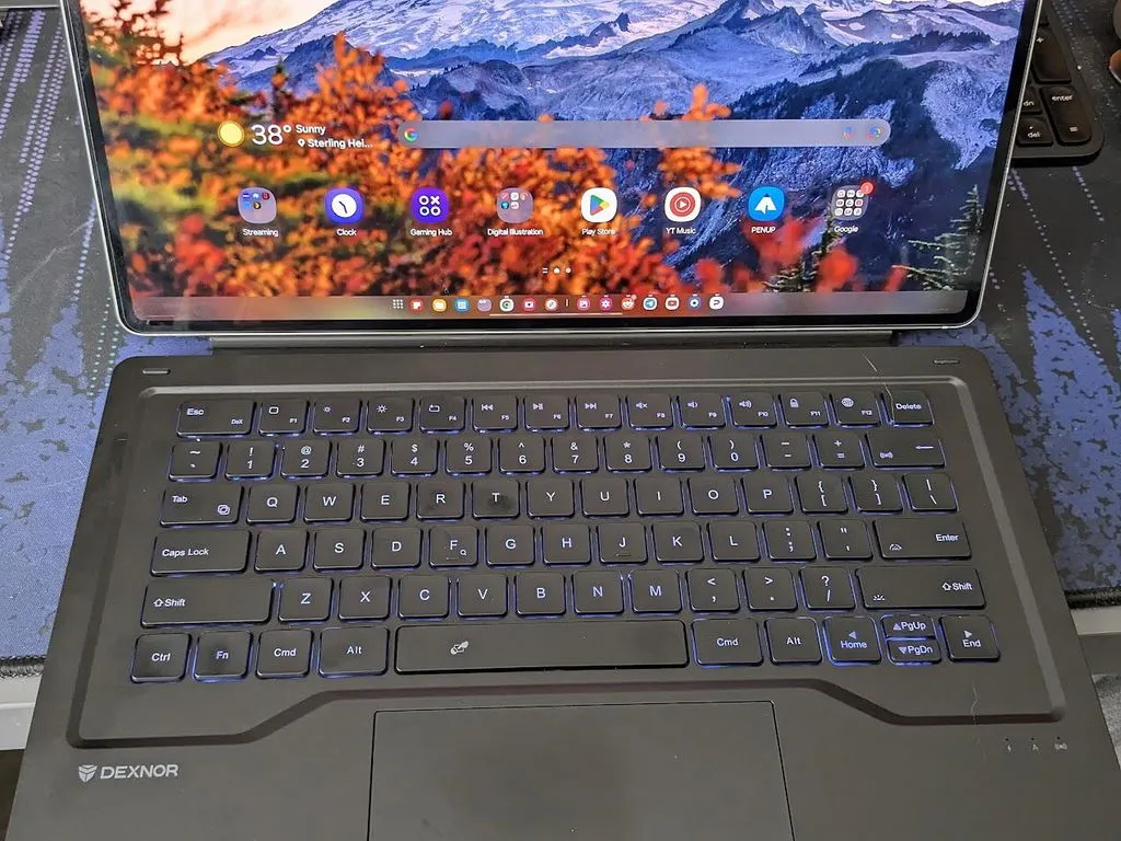 Dexnor Tab S9 Ultra 14.6 custodia tastiera nera retroilluminata