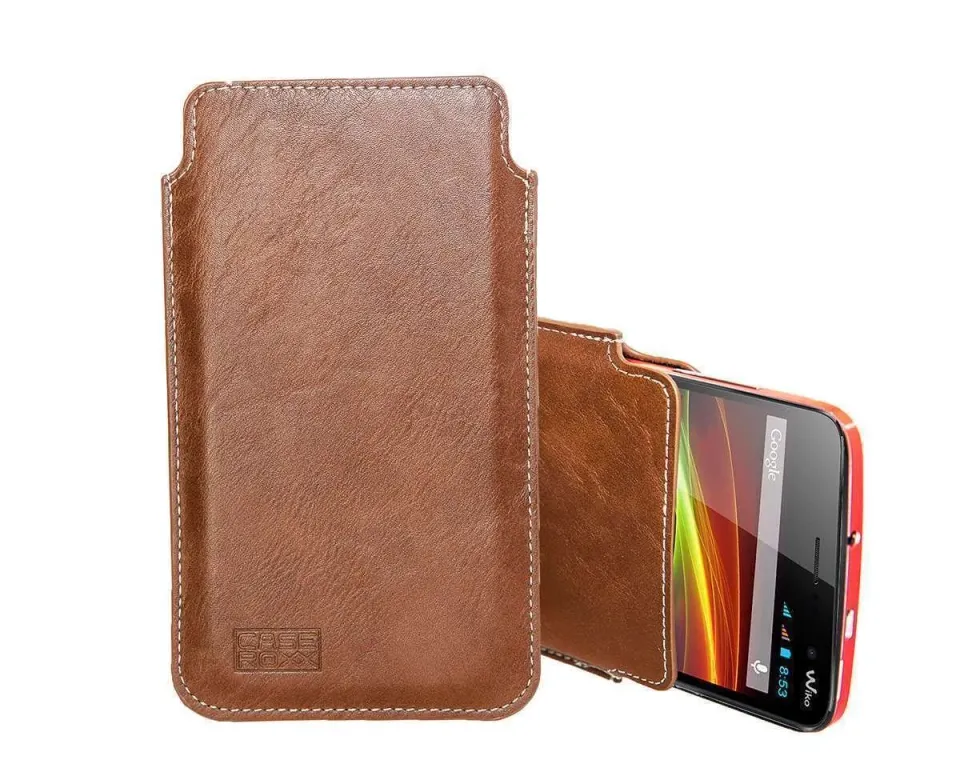 caseroxx Business-Line tasca Wiko Slide marrone clip cintura
