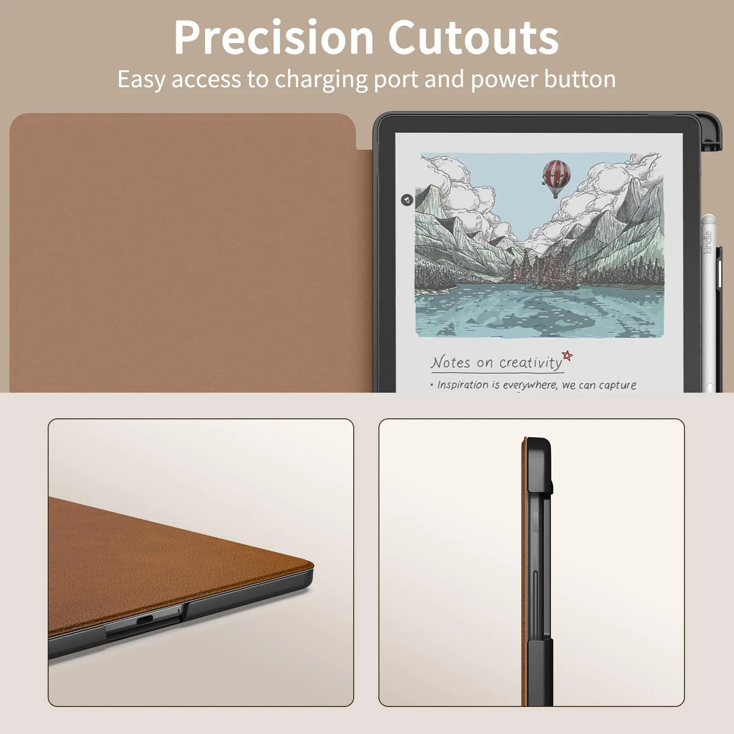 MoKo Custodia Kindle Scribe 11" 2025 Marrone con Porta Penna