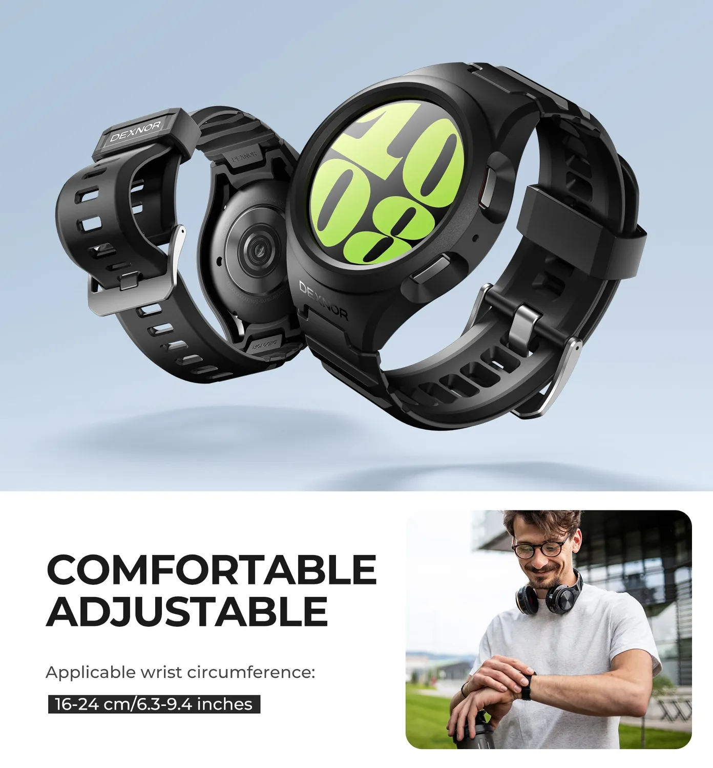 Dexnor Galaxy Watch 6 44mm custodia orologio nera antiurto