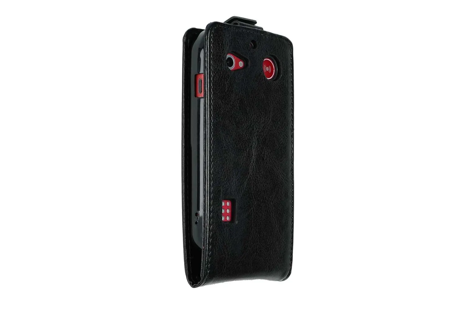 caseroxx Flip Cover Doro Leva L10 custodia libro nero magnetica