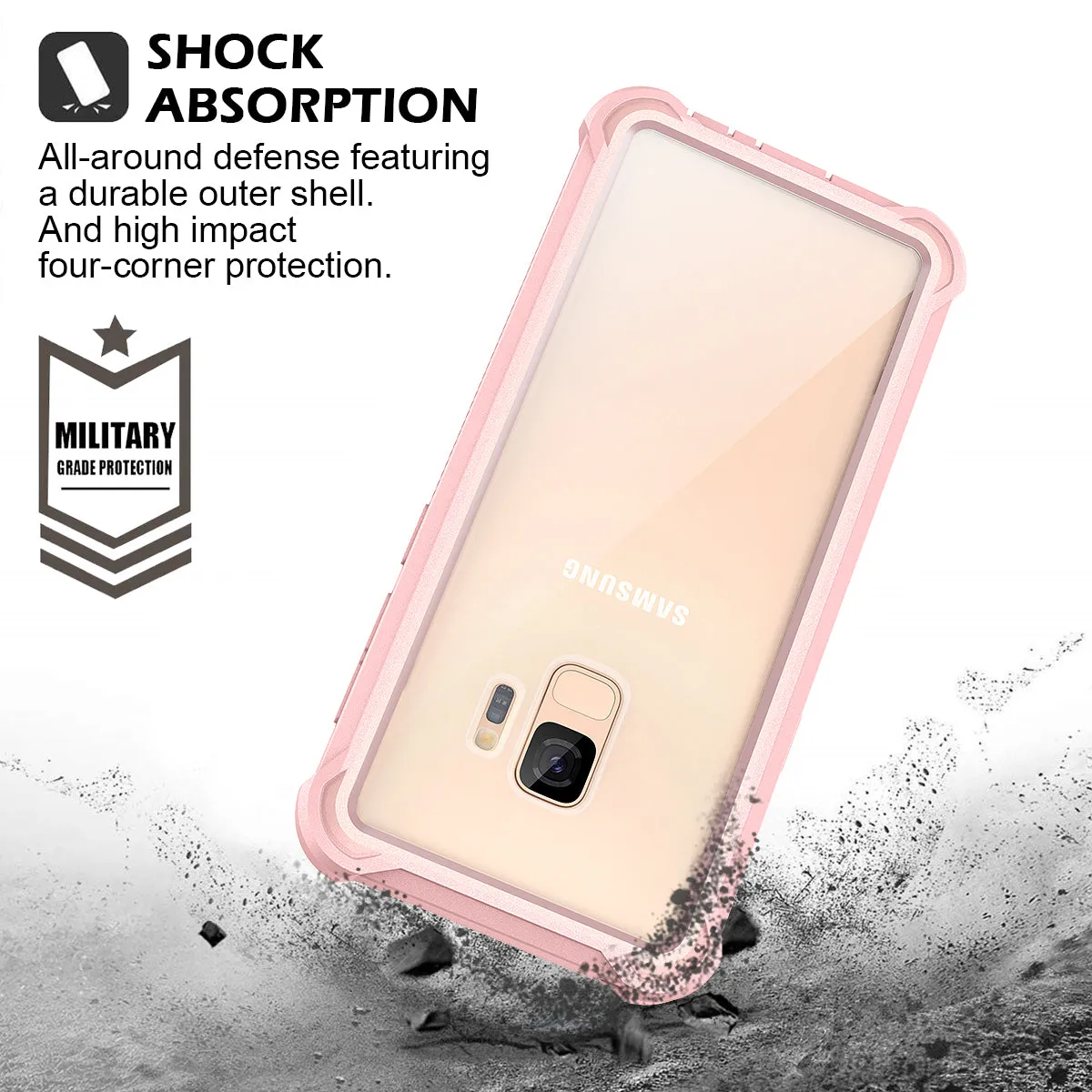 Dexnor Samsung Galaxy S9 cover rosa con pellicola antiurto