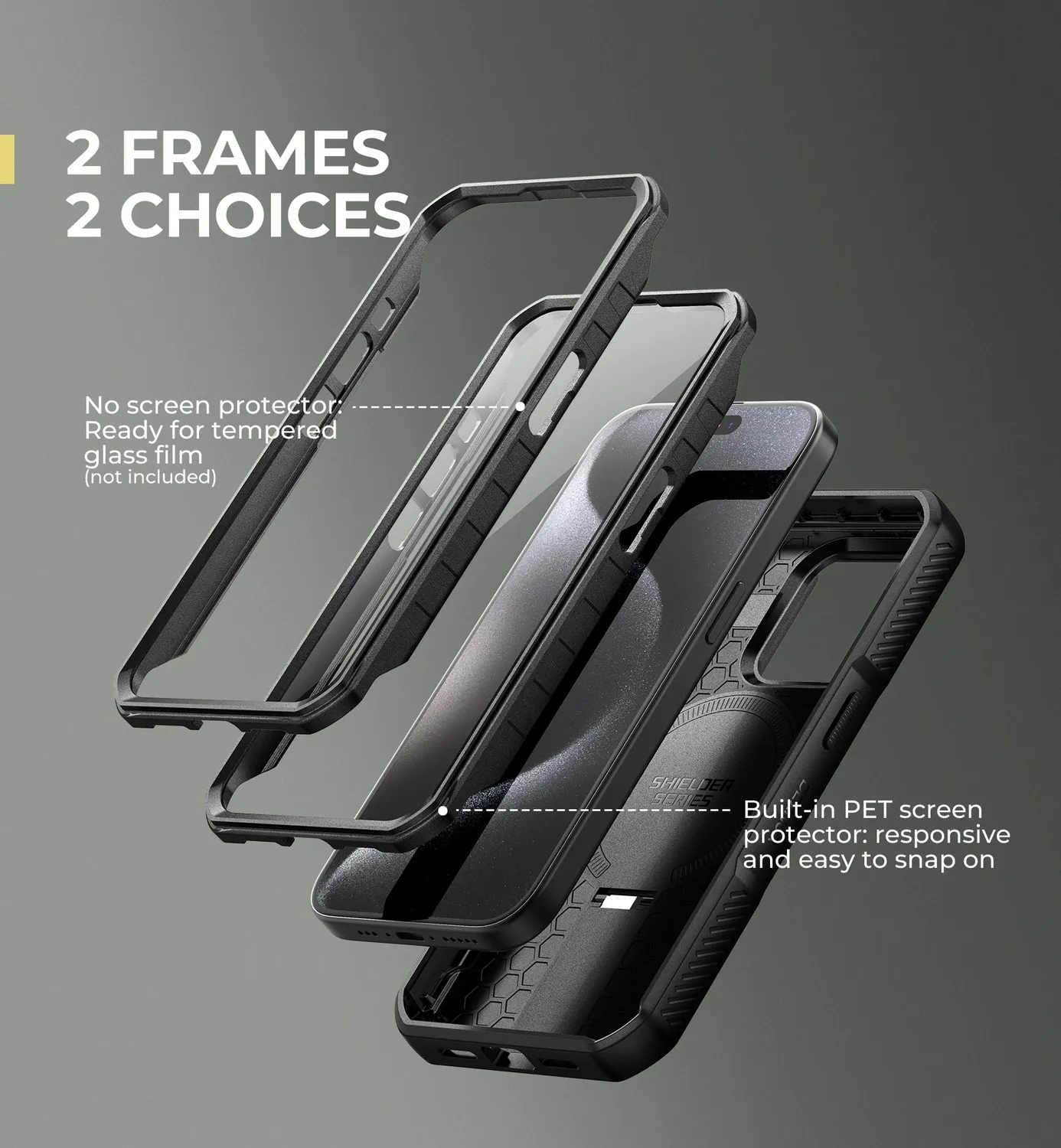 Dexnor iPhone 15 Pro Cover Nera MagSafe Antiurto Camera Slide