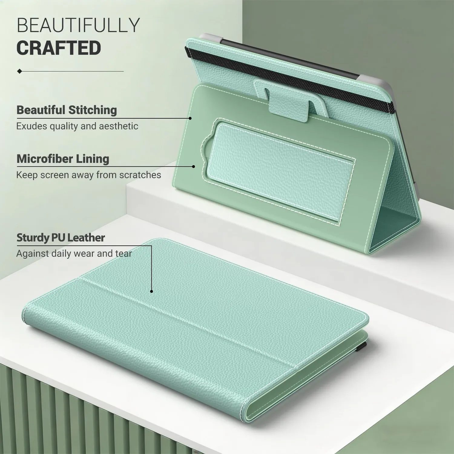 MoKo Kindle 6 pollici custodia verde tequila litchi stand