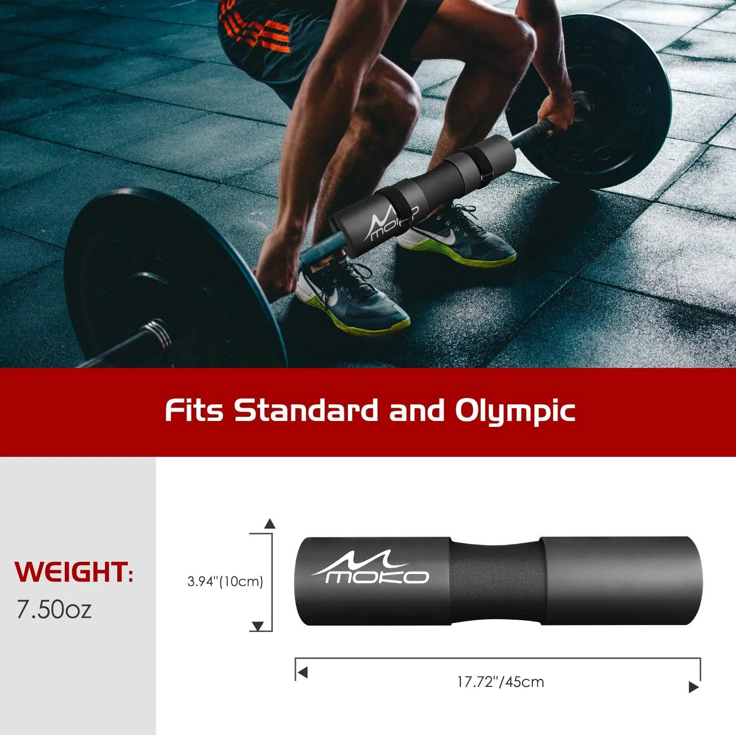 MoKo Cuscinetto Bilanciere Squat Pad Nero Spugna