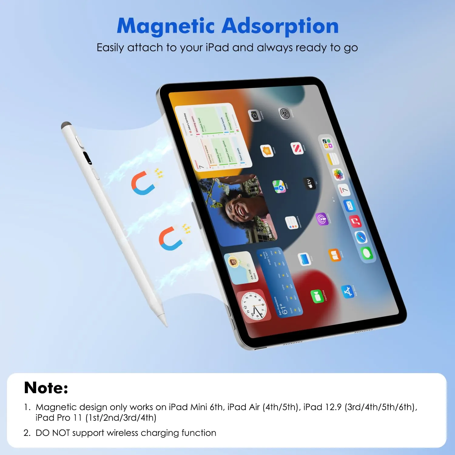 MoKo penna stilo iPad doppia punta bianca USB-C 10 ore