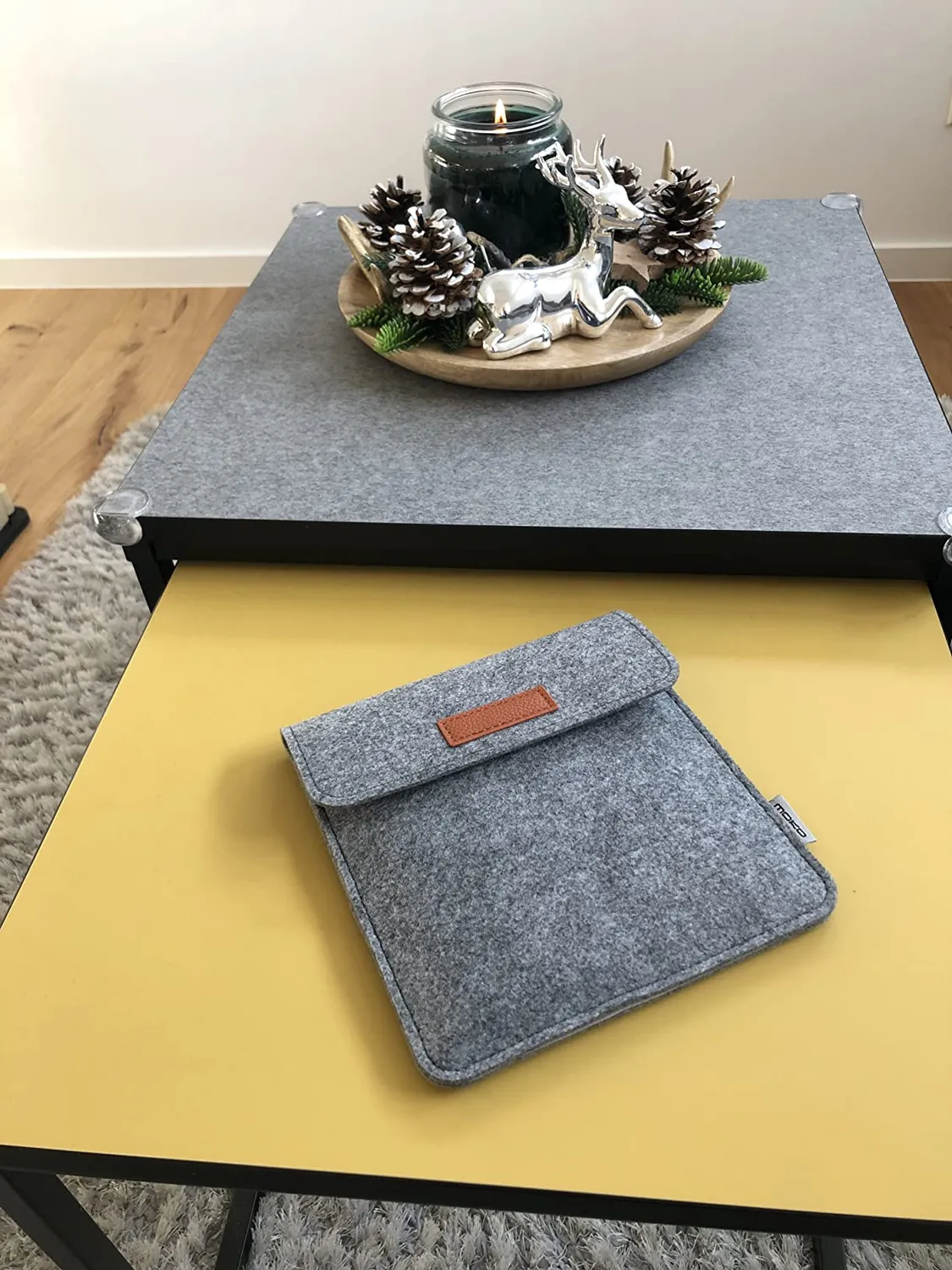 MoKo Custodia Feltro Kindle Oasis 2017/2019 Grigio Chiaro Leggera