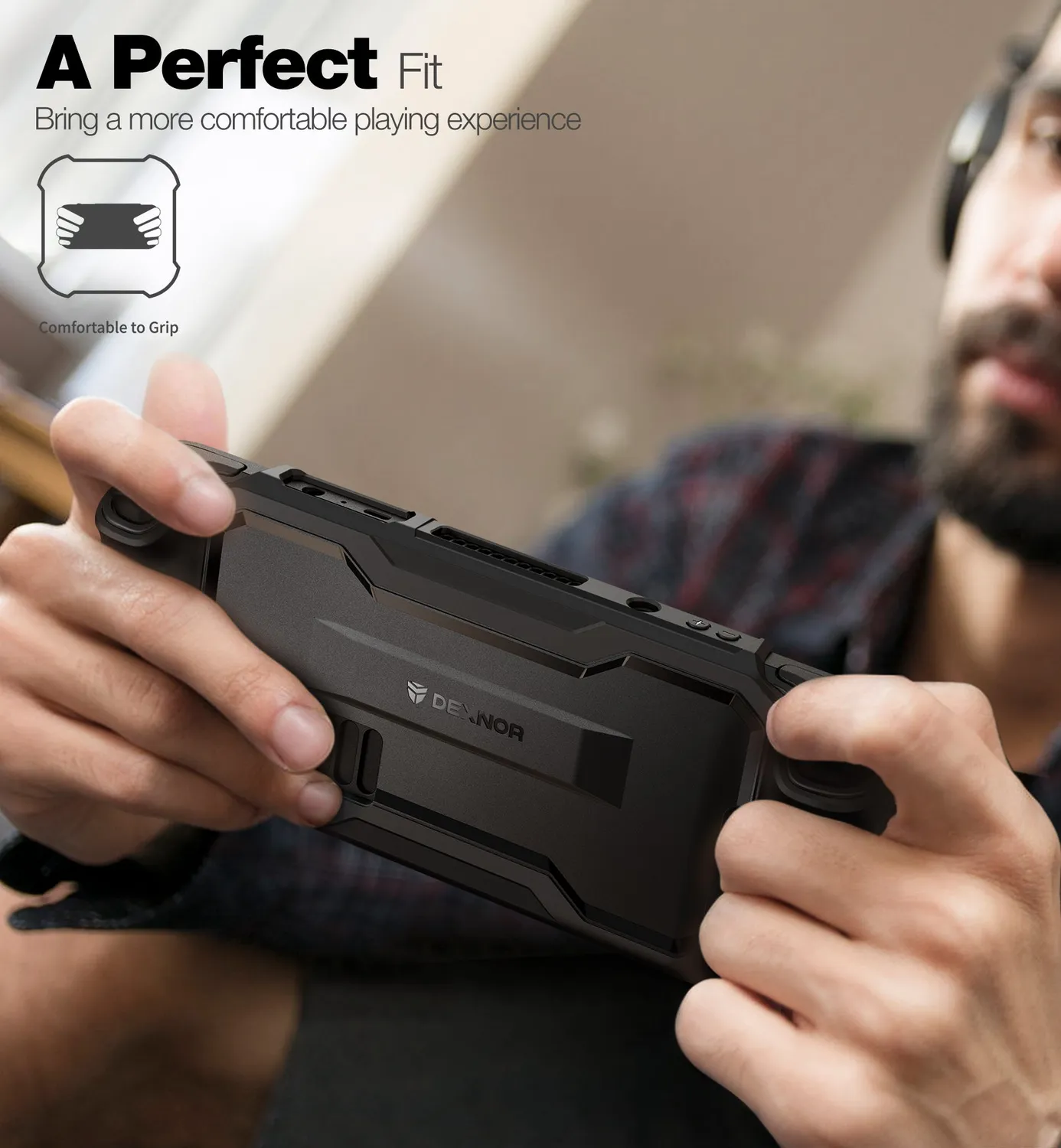 Dexnor Steam Deck cover nera TPU antiscivolo antiurto