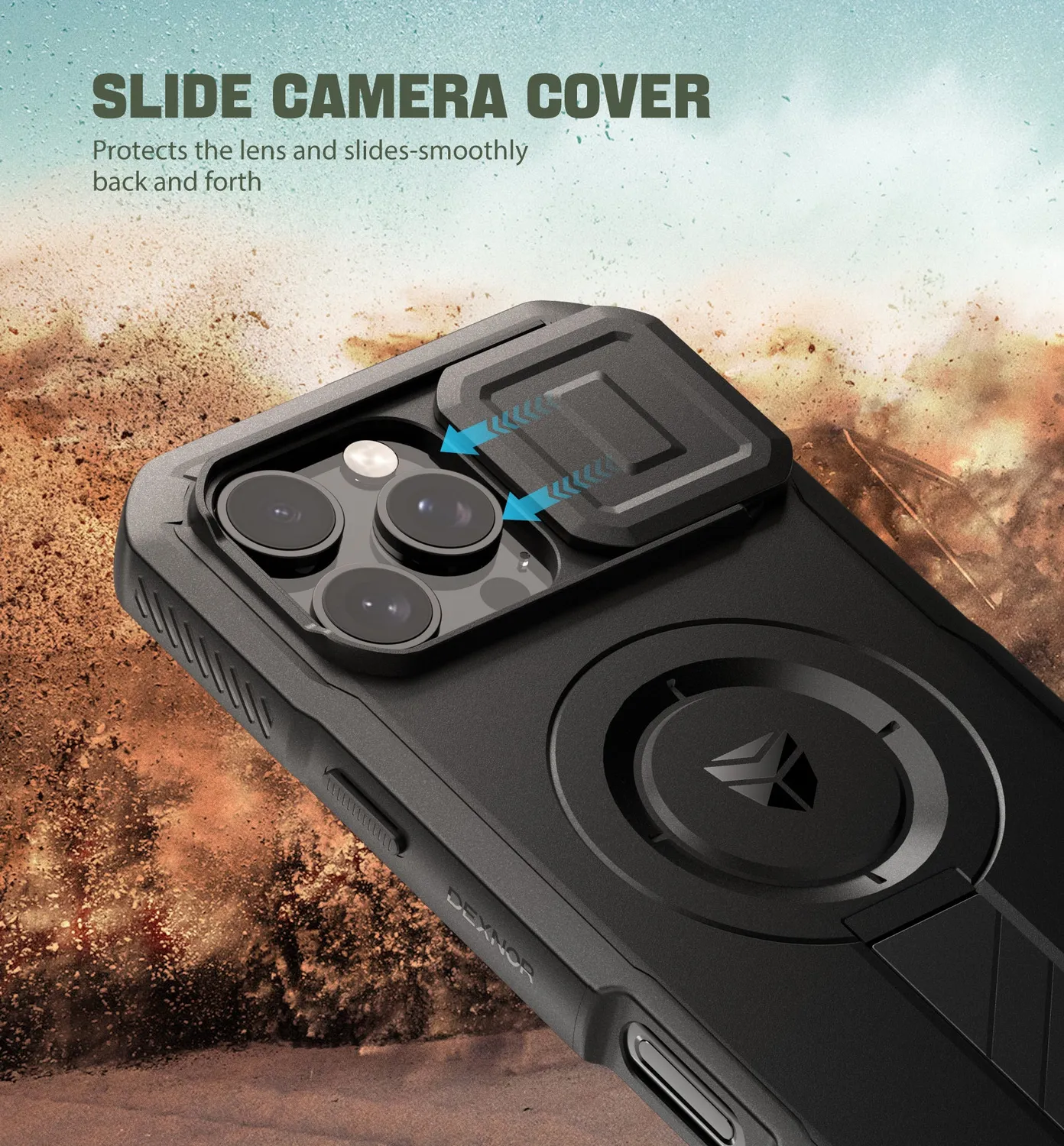 Dexnor per iPhone 16 Pro Max Custodia Nera MagSafe camera