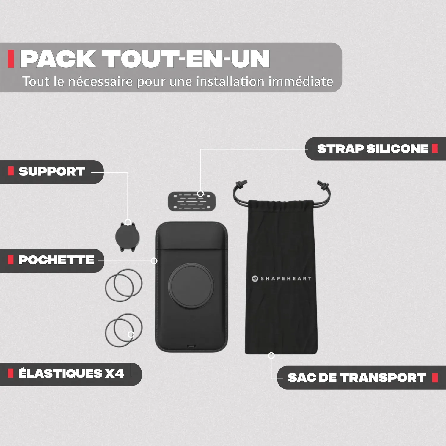 Shapeheart Supporto Telefono Moto Magnetico con Custodia M