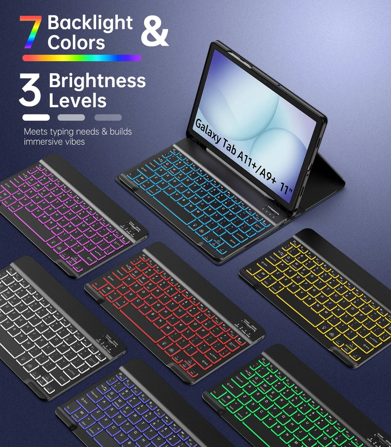 MoKo Custodia Tastiera Galaxy Tab A11+ A9+ 11 Nero QWERTY