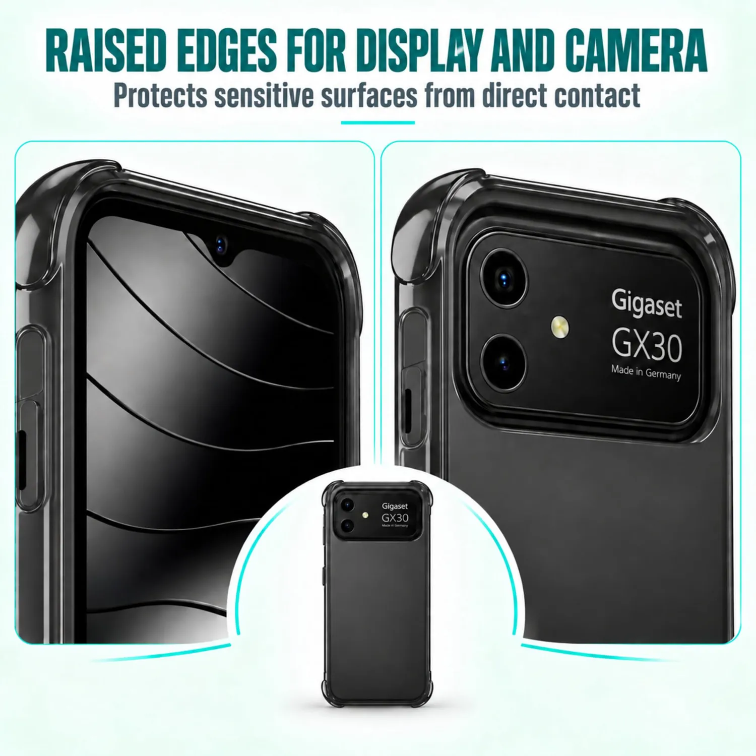 caseroxx TPU custodia Gigaset GX30 nero antiurto