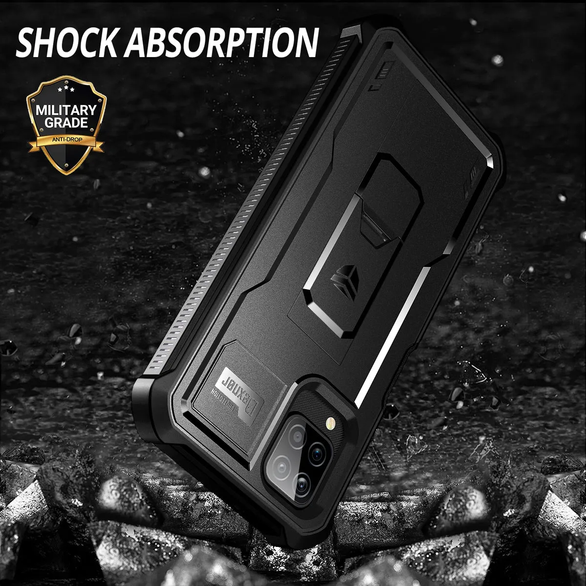 Dexnor per Galaxy A12 5G cover nera con pellicola