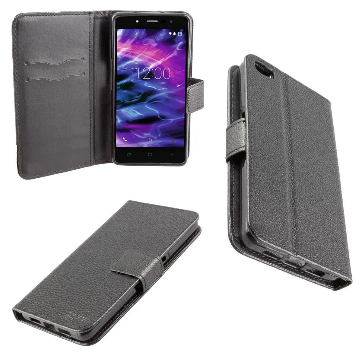 caseroxx Bookstyle Medion Life S5004 MD 99722 custodia nera