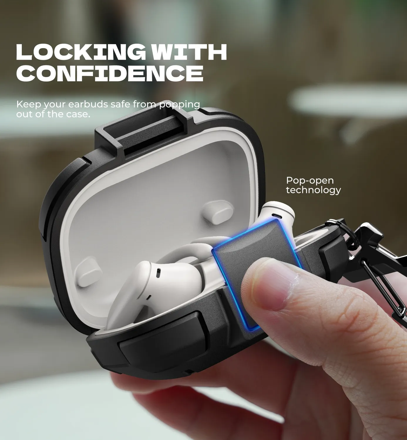 Dexnor Cover Powerbeats Pro 2 Nera Antishock con Moschettone